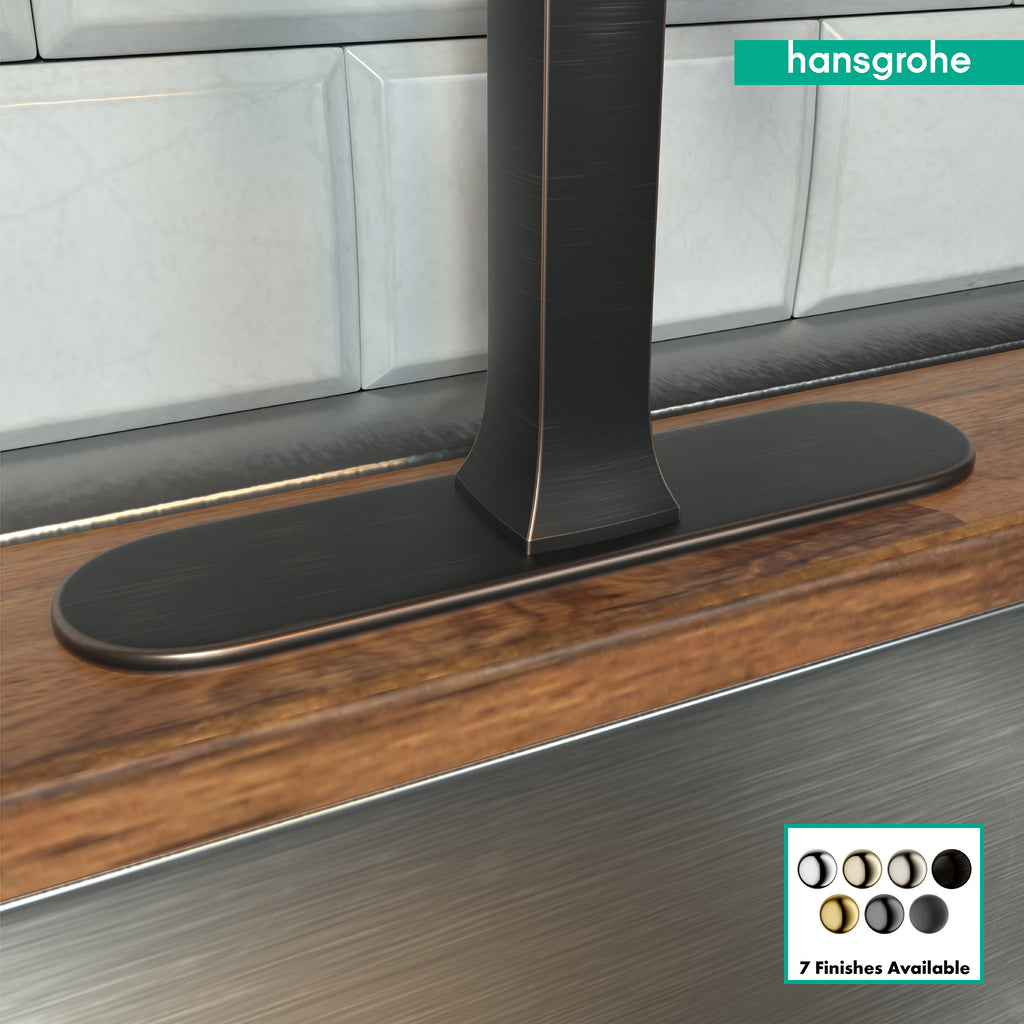 HANSGROHE 14019921  Base Plate for Single-Hole Kitchen Faucets, 10" - Rubbed Bronze