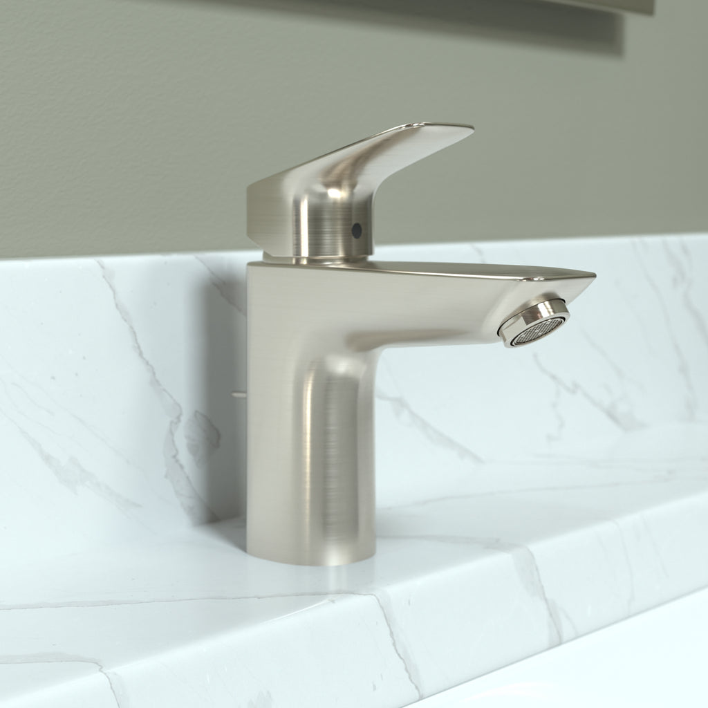 HANSGROHE 71100821 Logis Single-Hole Faucet 100 with Pop-Up Drain, 1.2 GPM - Brushed Nickel