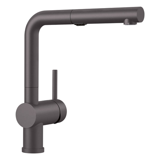 BLANCO 526369 Linus Linus Low Arc Pull-Out Dual-Spray Kitchen Faucet - Cinder in Cinder