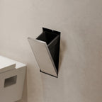 HANSGROHE 56063800 XtraStoris Rock Recessed Trash Bin with Shelf & Tileable Door - Brushed Stainless Steel