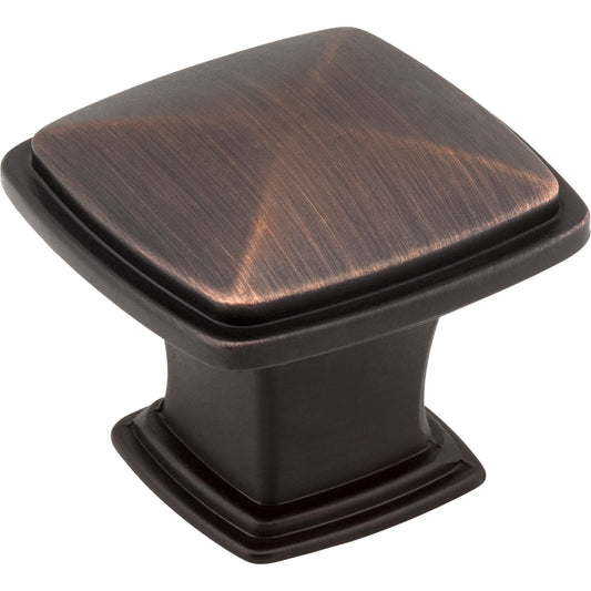 JEFFREY ALEXANDER 1091DBAC Milan 1 1-1/4" Length Square Knob - Brushed Oil Rubbed Bronze