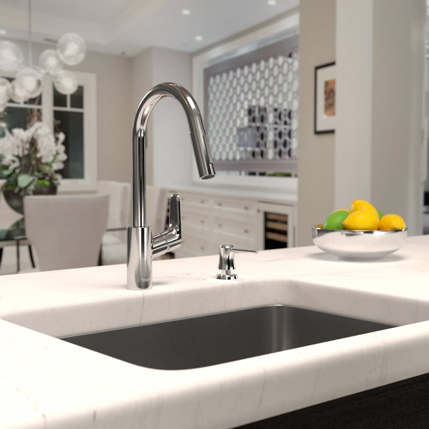 HANSGROHE 04505000 Focus HighArc Kitchen Faucet, 2-Spray Pull-Down, 1.75 GPM - Chrome