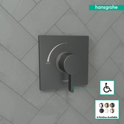 HANSGROHE 15724341 Ecostat Square Pressure Balance Trim - Brushed Black Chrome