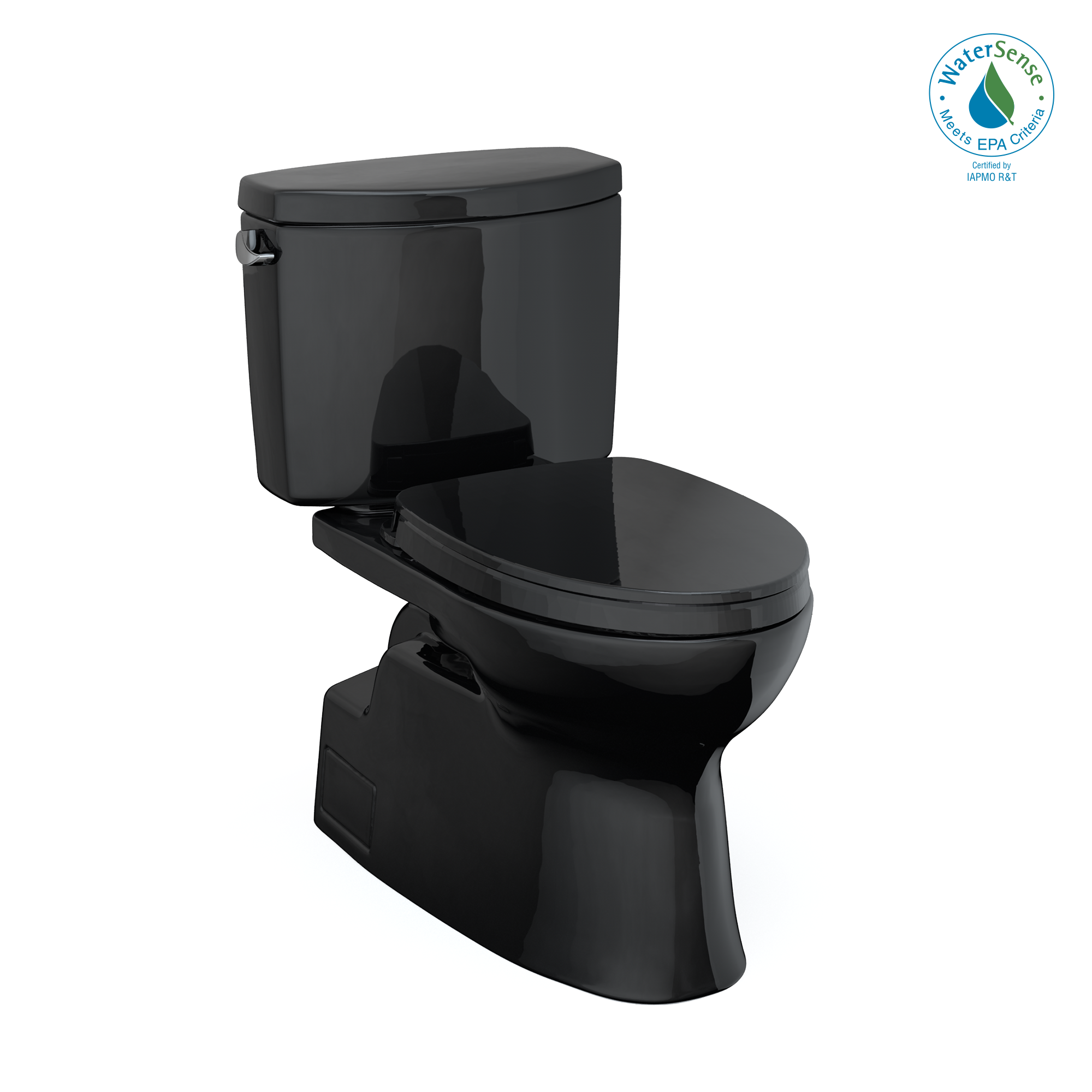 TOTO MS474124CEF#51 Vespin Ii Two-Piece Elongated 1.28 Gpf Universal Height Toilet With Ss124 Softclose Seat - Ebony