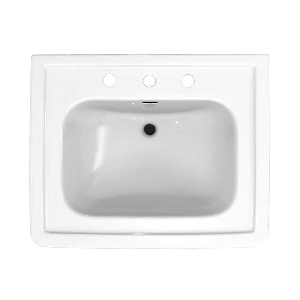 TOTO LPT530.8N#01 Promenade 27-1/2" X 22-1/4" Rectangular Pedestal Bathroom Sink For 8 Inch Center Faucets - Cotton White