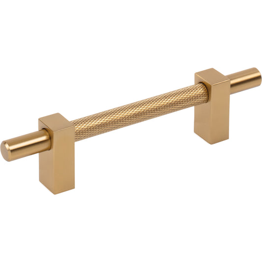 JEFFREY ALEXANDER 598-96SBZ Larkin Knurled Center 96 mm Center-to-Center Bar Pull - Satin Bronze