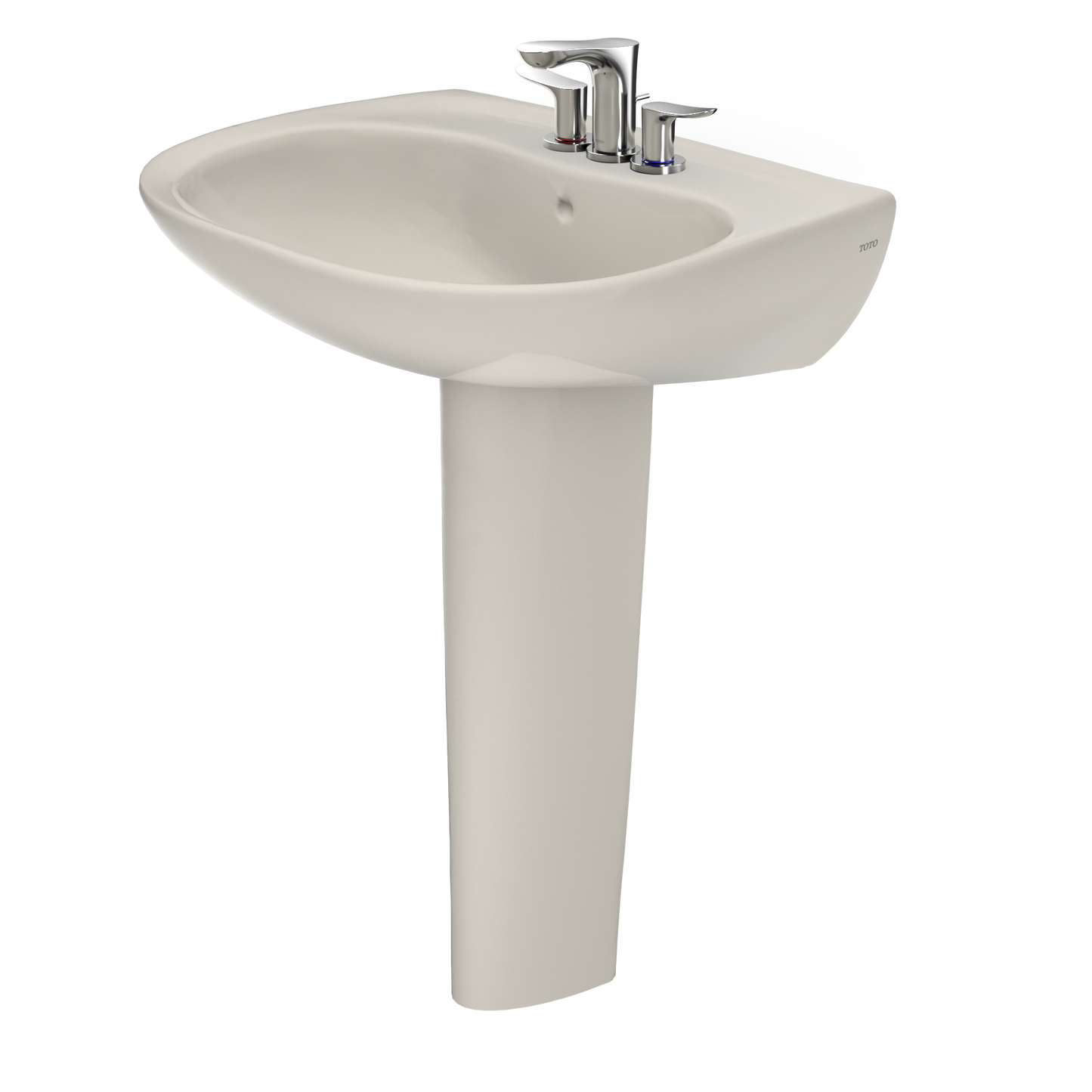 TOTO LPT242.4G#12 Prominence Oval Basin Pedestal Bathroom Sink with CeFiONtect for 4 inch Center Faucets , Sedona Beige