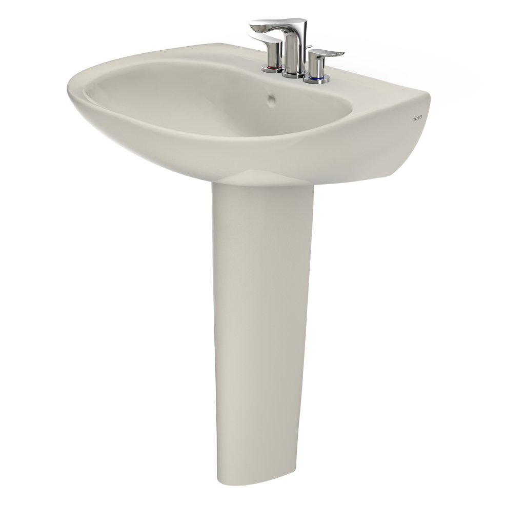TOTO LPT242.4G#12 Prominence Oval Basin Pedestal Bathroom Sink With Cefiontect For 4 Inch Center Faucets - Sedona Beige