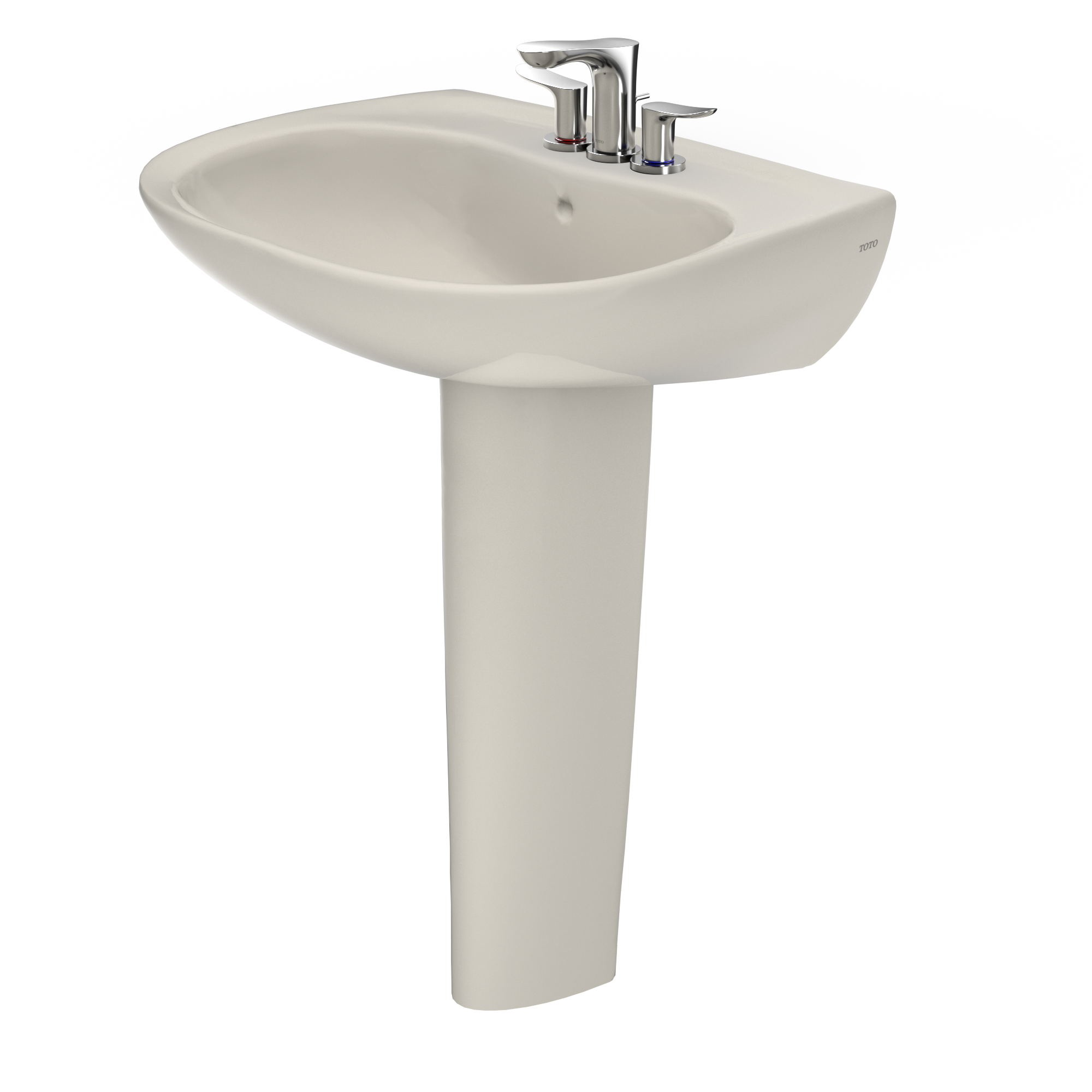 TOTO LPT242.4G#12 Prominence Oval Basin Pedestal Bathroom Sink With Cefiontect For 4 Inch Center Faucets - Sedona Beige