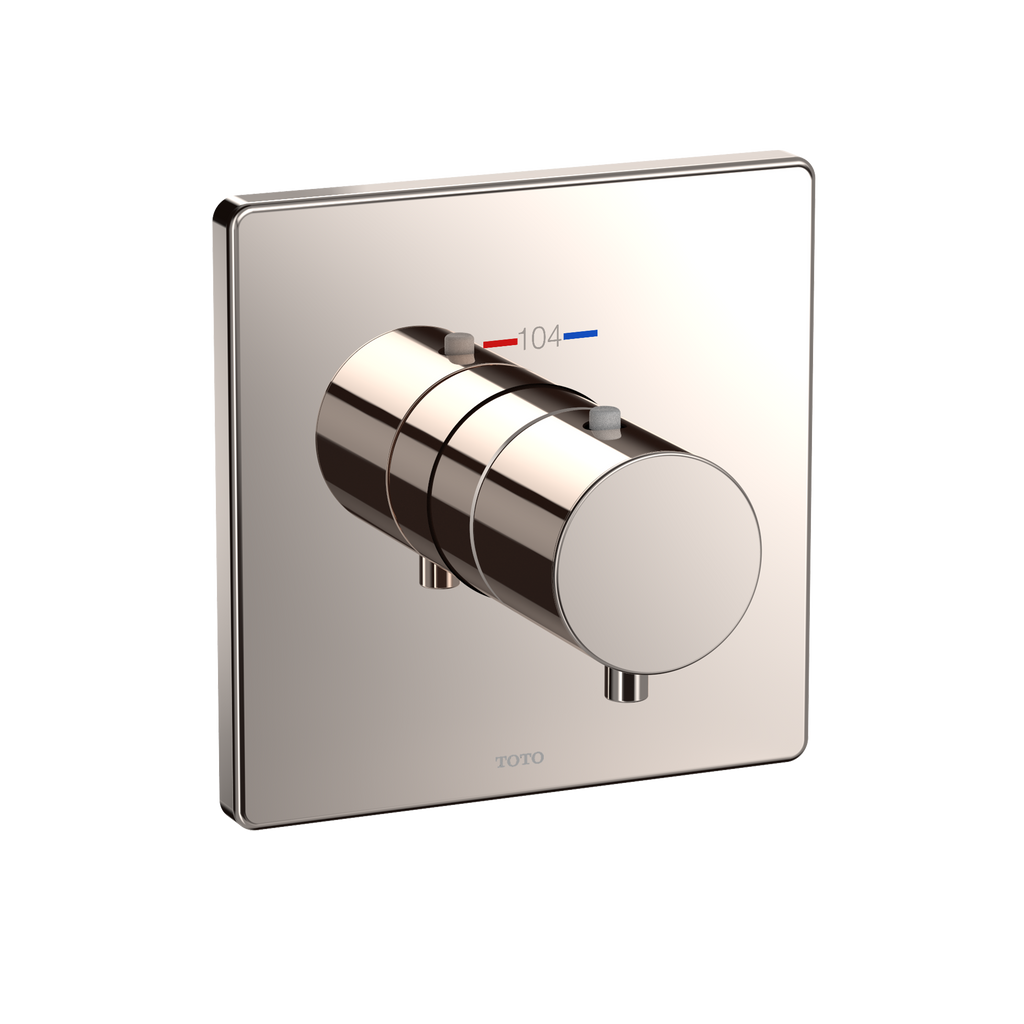 TOTO TBV02401U#PN Square Thermostatic Mixing Valve Shower Trim - Polished Nickel