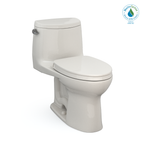TOTO MS604124CEFG#12 Ultramax Ii One-Piece Elongated 1.28 Gpf Universal Height Toilet With Cefiontect And Ss124 Softclose Seat - Sedona Beige