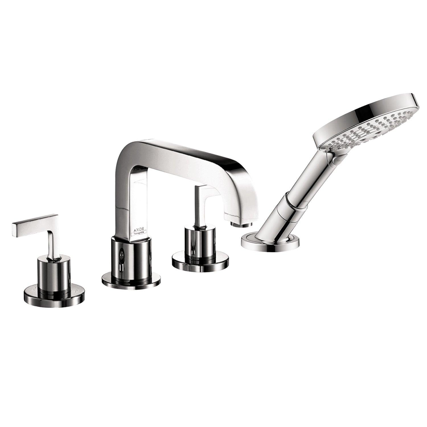AXOR 39462001 Citterio 4-Hole Roman Tub Set Trim with Lever Handles and 1.75 GPM Handshower - Chrome