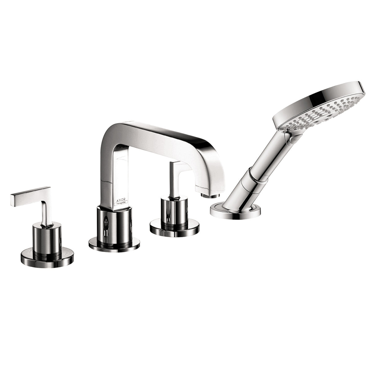 AXOR 39462001 Citterio 4-Hole Roman Tub Set Trim with Lever Handles and 1.75 GPM Handshower - Chrome