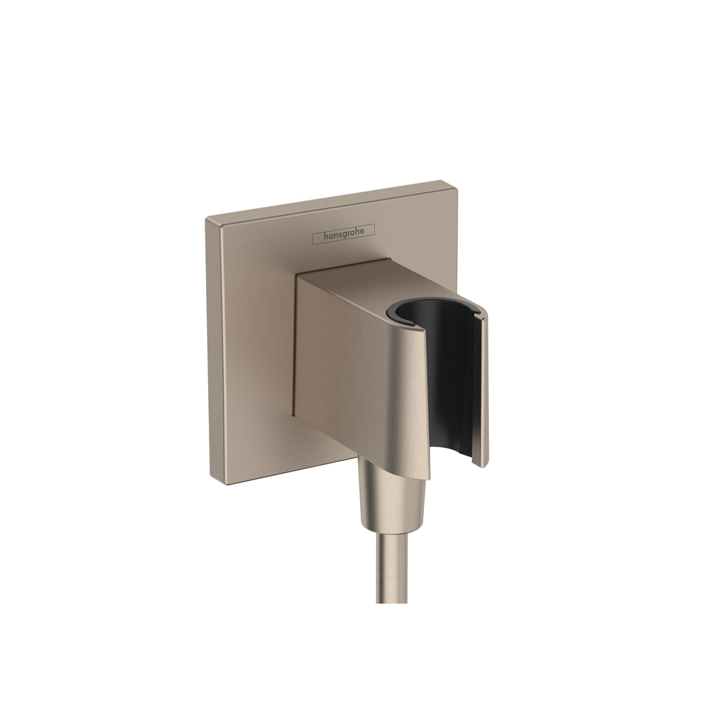 HANSGROHE 26889821 FixFit E Wall Outlet with Handshower Holder - Brushed Nickel