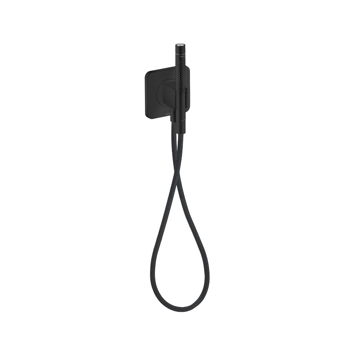 AXOR 49626671 Citterio C Handshower Holder Softsquare with Outlet 5"x5" with Handshower and Textile Hose, 2.5 GPM - Matte Black
