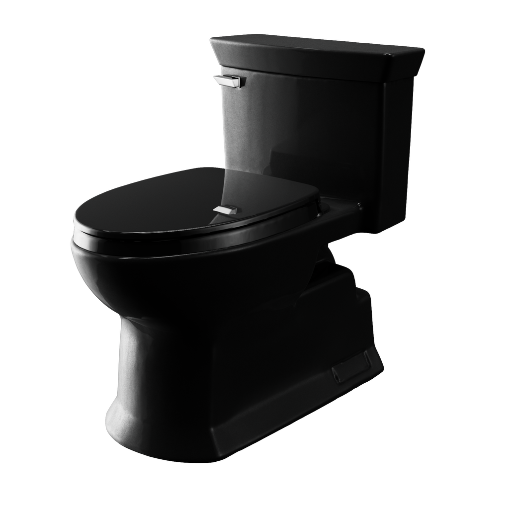TOTO MS964124CEF#51 Soiree One Piece Elongated 1.28 Gpf Universal Height Skirted Toilet - Ebony