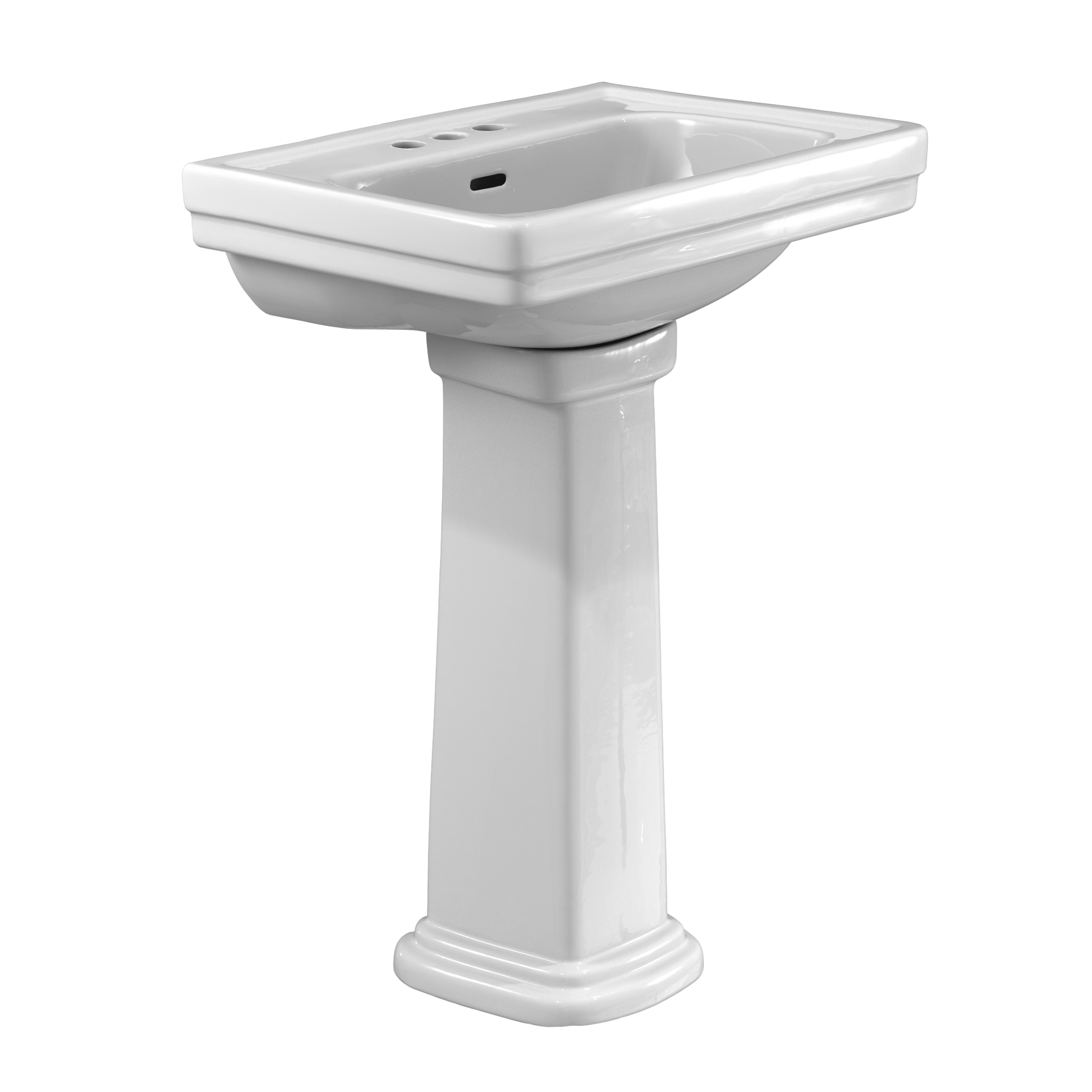 TOTO LPT532.4N#01 Promenade 24" X 19-1/4" Rectangular Pedestal Bathroom Sink For 4 Inch Center Faucets - Cotton White