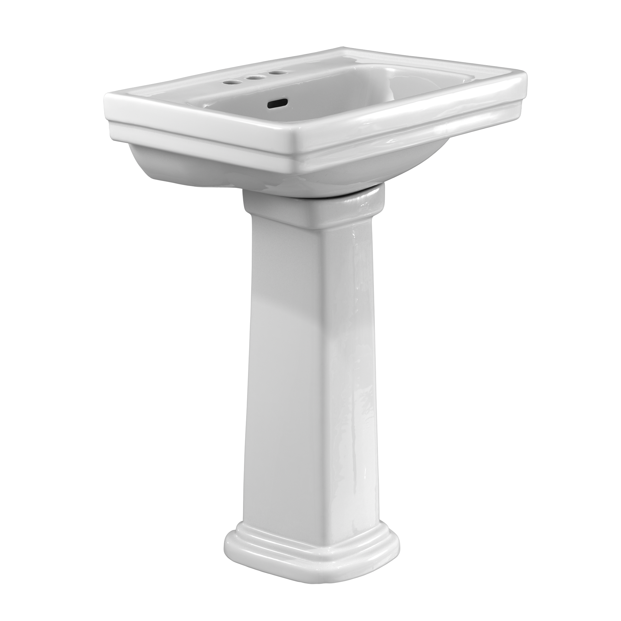 TOTO LPT532.4N#01 Promenade 24" X 19-1/4" Rectangular Pedestal Bathroom Sink For 4 Inch Center Faucets - Cotton White