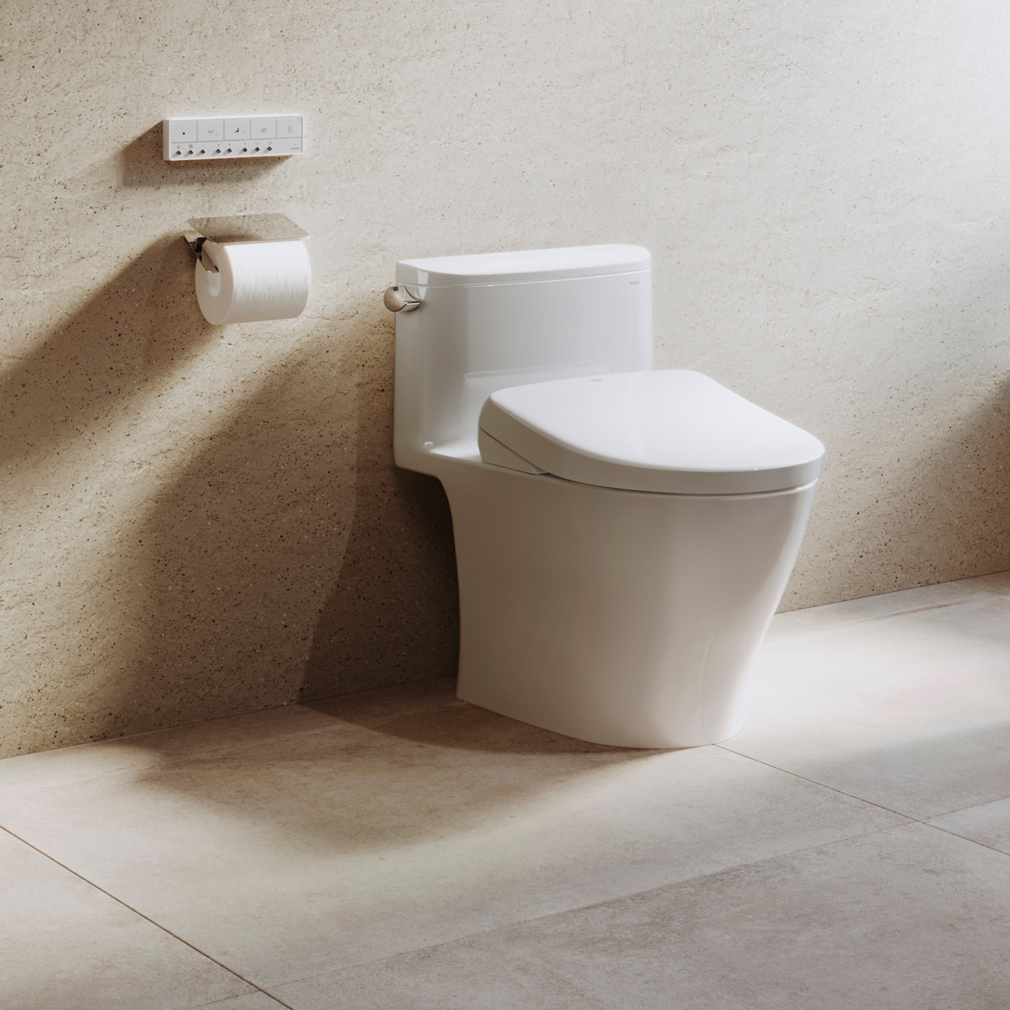 TOTO SW4726AT40#01 Washlet+ S7 Electronic Bidet Toilet Seat With Ewater+ Bowl And Wand Cleaning And Contemporary Lid - Cotton White