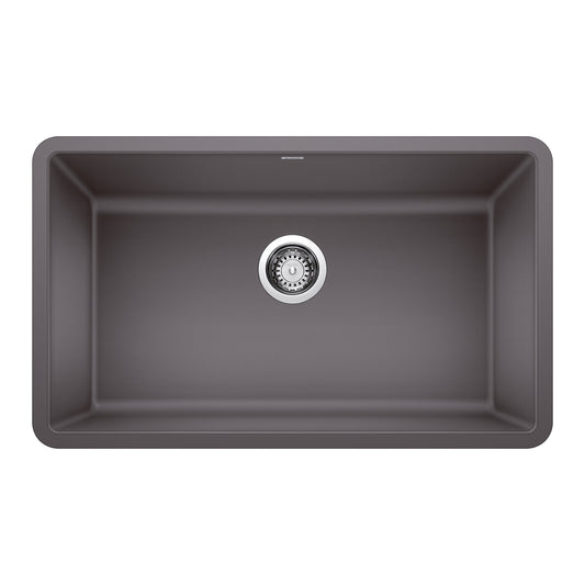 BLANCO 442530 Precis Precis SILGRANIT 30" Single Bowl Undermount Kitchen Sink - Cinder in Cinder