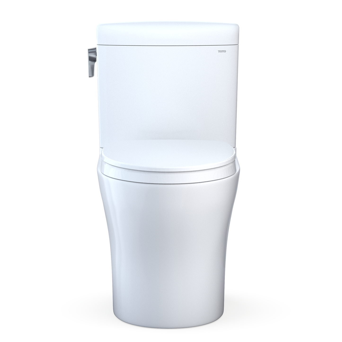 TOTO MS436124CEMFGN#01 Aquia IV Cube Two-Piece Elongated Dual Flush 1.28 and 0.9 GPF Universal Height Toilet with CEFIONTECT , Cotton White