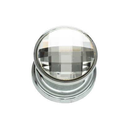 ATLAS 3197-CH Crystal 7/8" Diameter Round Knob - Polished Chrome