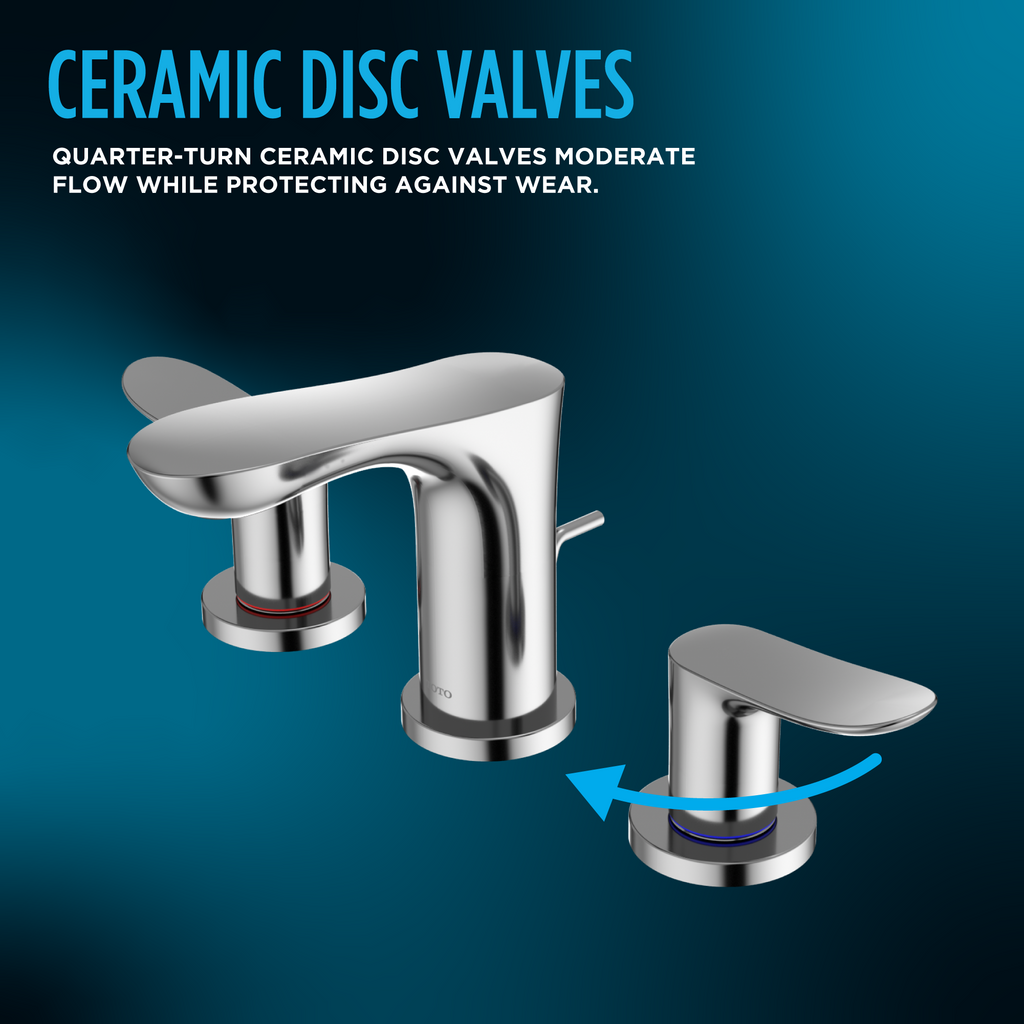 TOTO TLG03201U#CP Gs Series 1.2 Gpm Two Handle Widespread Bathroom Sink Faucet With Drain Assembly - Polished Chrome