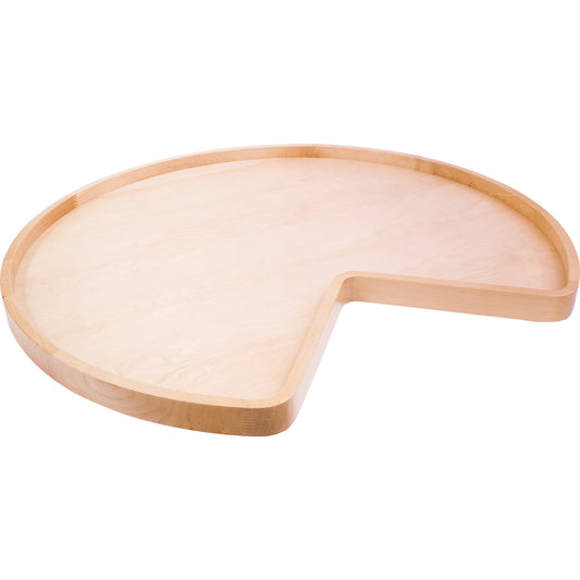 HARDWARE RESOURCES LSK28 28" Kidney Wood Lazy Susan Individual Shelf (No Swivel) - UV Coated