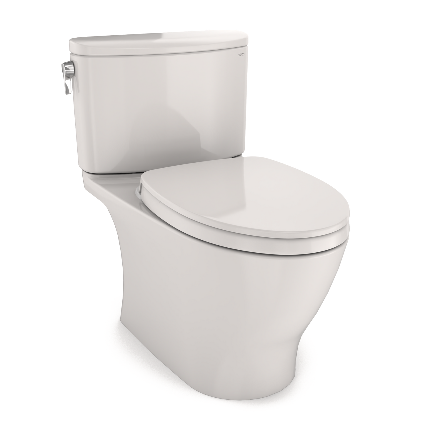 TOTO MS442124CUFG#11 Nexus 1G Two-Piece Elongated 1.0 GPF Universal Height Toilet with CEFIONTECT and SS124 SoftClose Seat , Colonial White