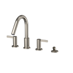TOTO TBG11202UA#PN Gf Two Lever Handle Deck-Mount Roman Tub Filler Trim With Handshower - Polished Nickel