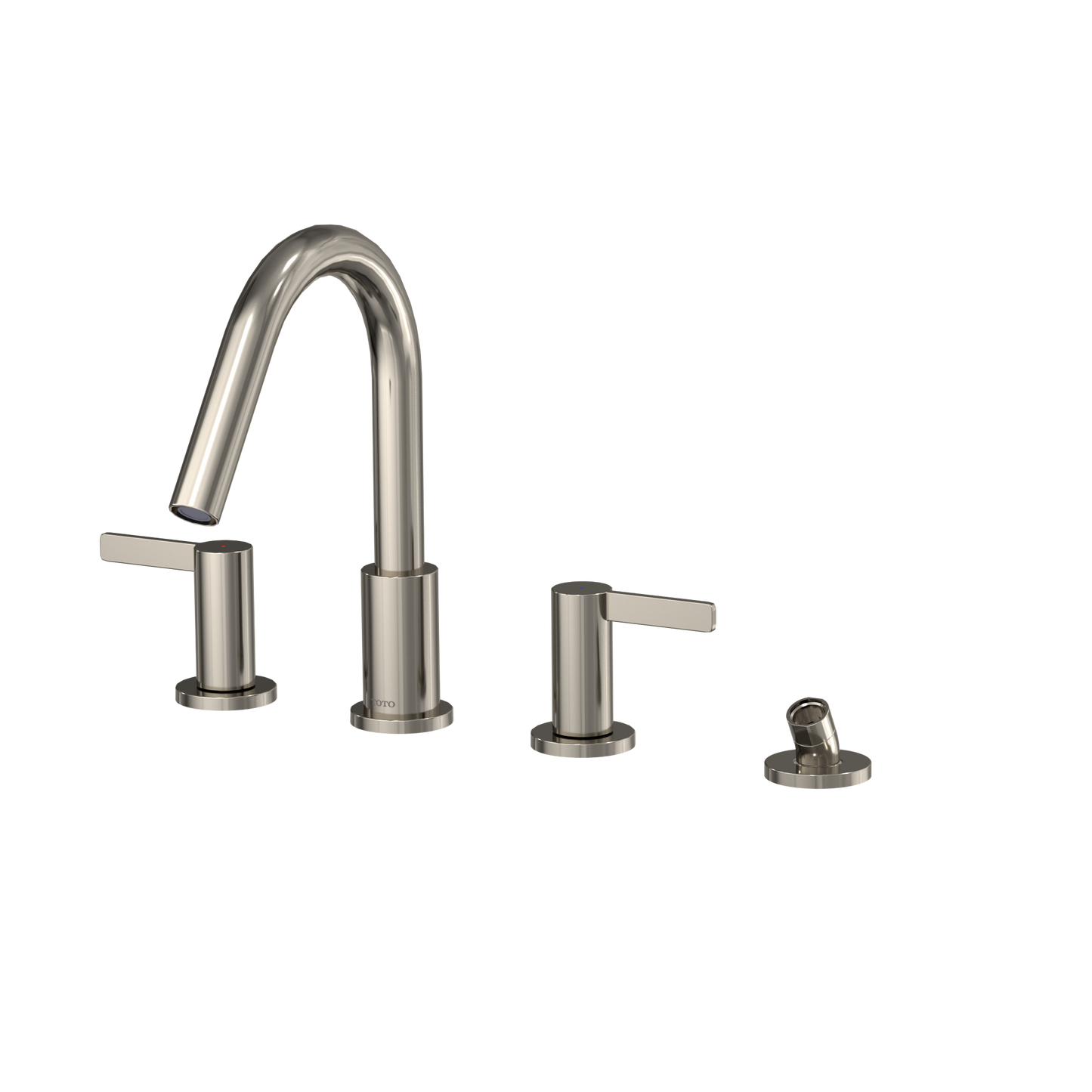 TOTO TBG11202UA#PN Gf Two Lever Handle Deck-Mount Roman Tub Filler Trim With Handshower - Polished Nickel