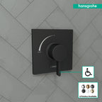 HANSGROHE 15724671 Ecostat Square Pressure Balance Trim - Matte Black
