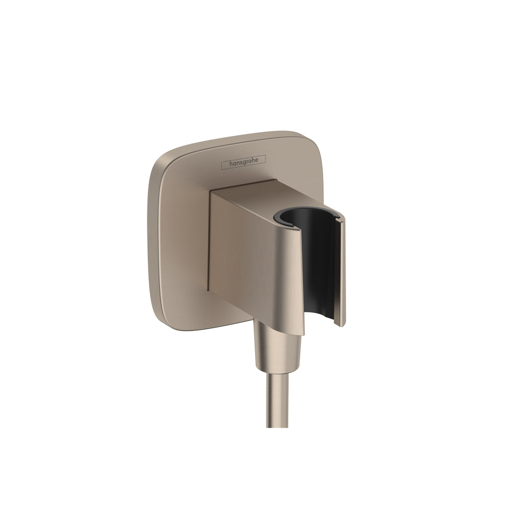 HANSGROHE 26887821 FixFit Q Wall Outlet with Handshower Holder - Brushed Nickel