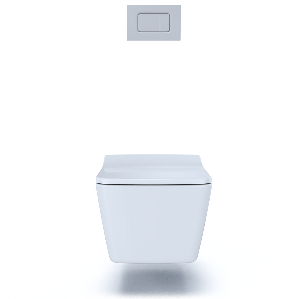 TOTO CWT449249CMFG#MS Sp Wall-Hung Square-Shape Toilet And Duofit In-Wall 1.28 And 0.9 Gpf Dual-Flush Tank System With Copper Supply- Cwt449249Cmfg#Ms - Matte Silver