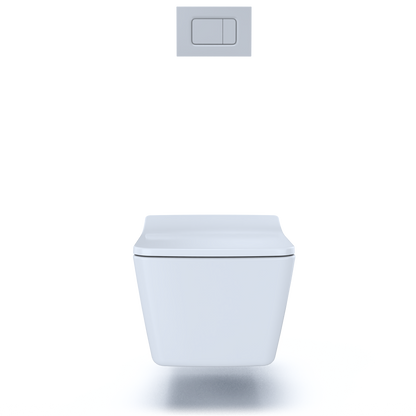 TOTO CWT449249CMFG#MS Sp Wall-Hung Square-Shape Toilet And Duofit In-Wall 1.28 And 0.9 Gpf Dual-Flush Tank System With Copper Supply- Cwt449249Cmfg#Ms - Matte Silver