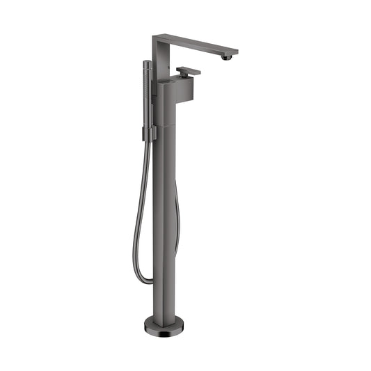 AXOR Edge Freestanding Tub Filler Trim with 1.75 GPM Handshower in Polished Black Chrome