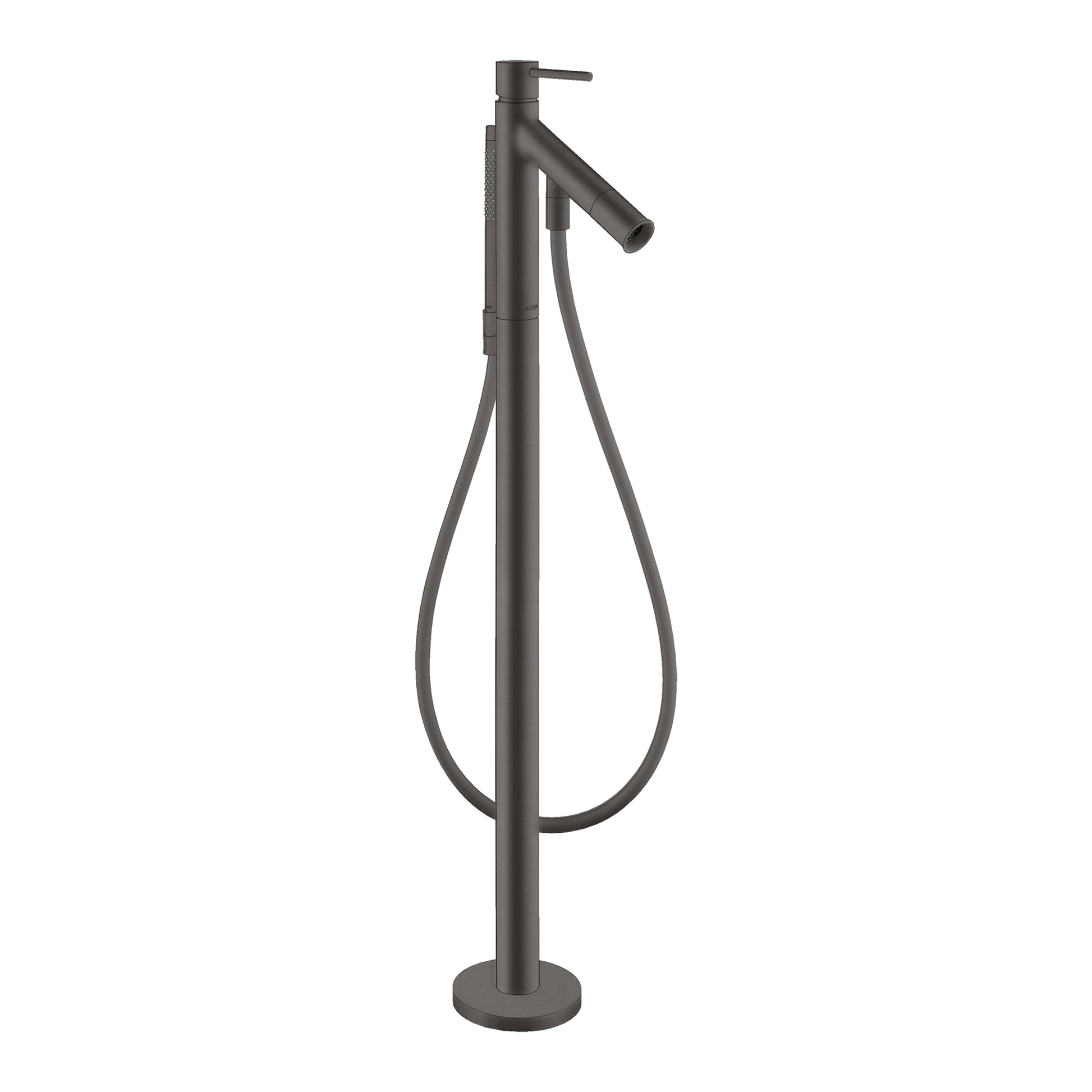 AXOR 10455341 Starck Freestanding Tub Filler Trim with Lever Handle and 1.75 GPM Handshower - Brushed Black Chrome