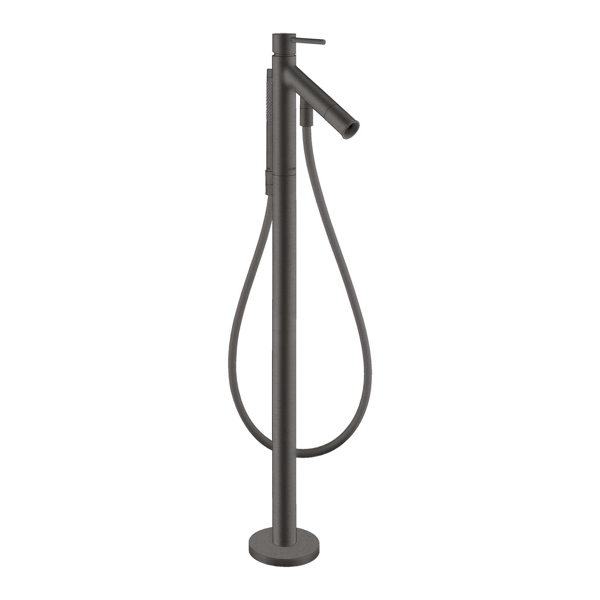 AXOR 10455341 Starck Freestanding Tub Filler Trim with Lever Handle and 1.75 GPM Handshower - Brushed Black Chrome