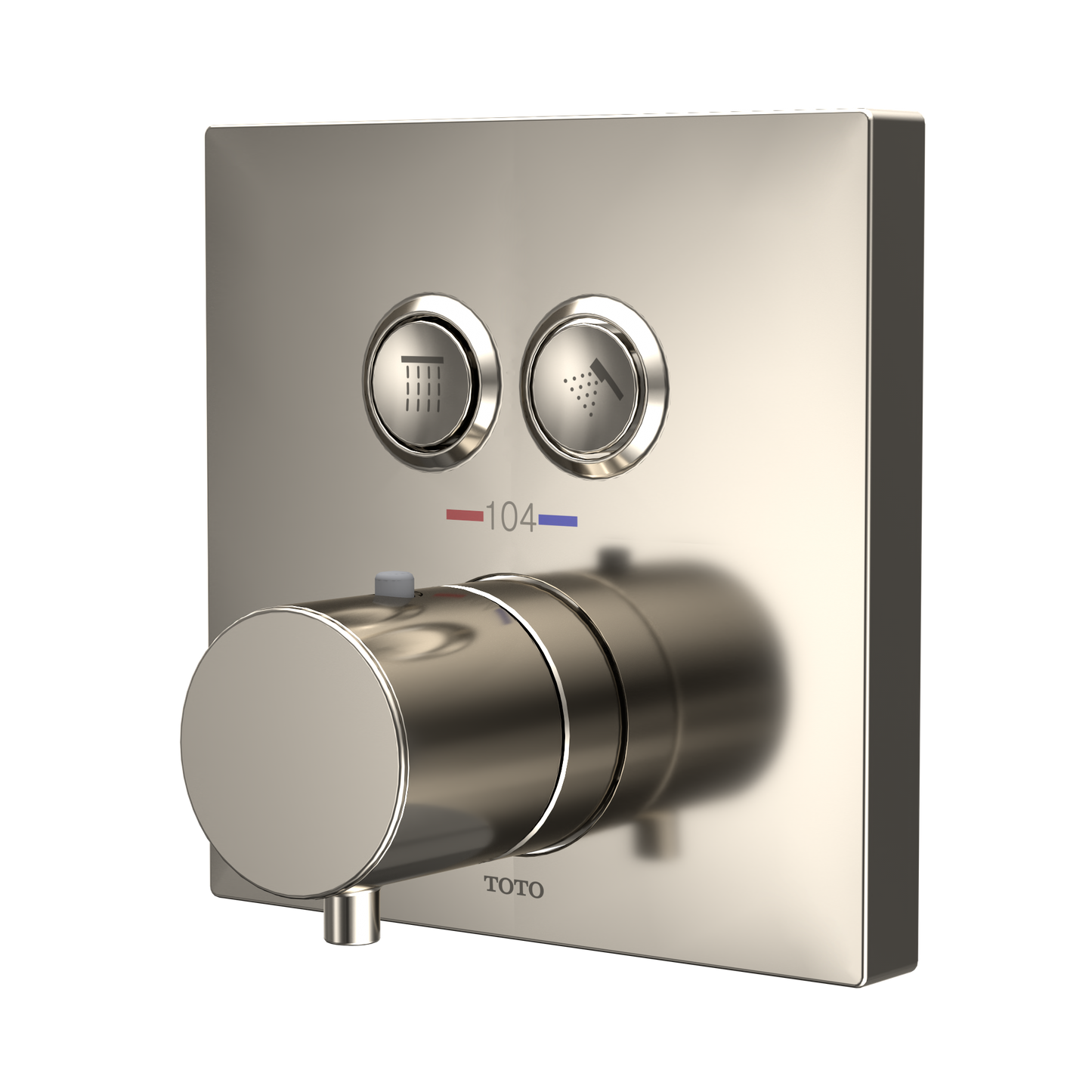 TOTO TBV02406U#PN Square Thermostatic Mixing Valve With 2-Function Shower Trim - Polished Nickel
