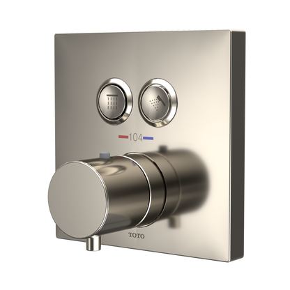 TOTO TBV02406U#PN Square Thermostatic Mixing Valve With 2-Function Shower Trim - Polished Nickel