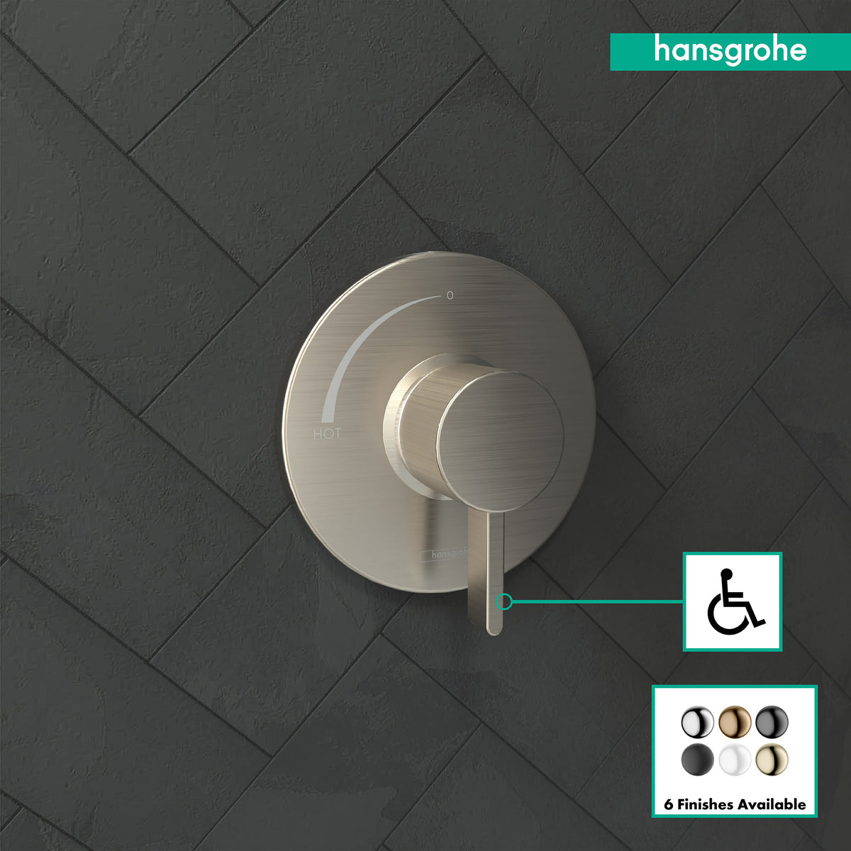 HANSGROHE 15739821 Ecostat S Pressure Balance Trim - Brushed Nickel