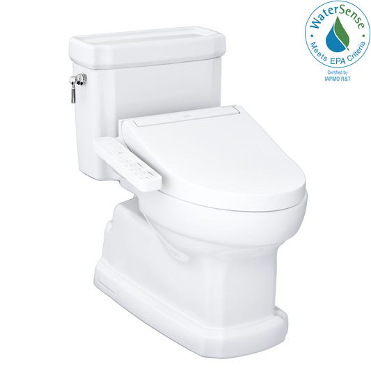 TOTO MW9743074CEFG#01 Washlet+ Eco Guinevere Elongated 1.28 Gpf Universal Height Toilet With C2 Bidet Seat - Cotton White