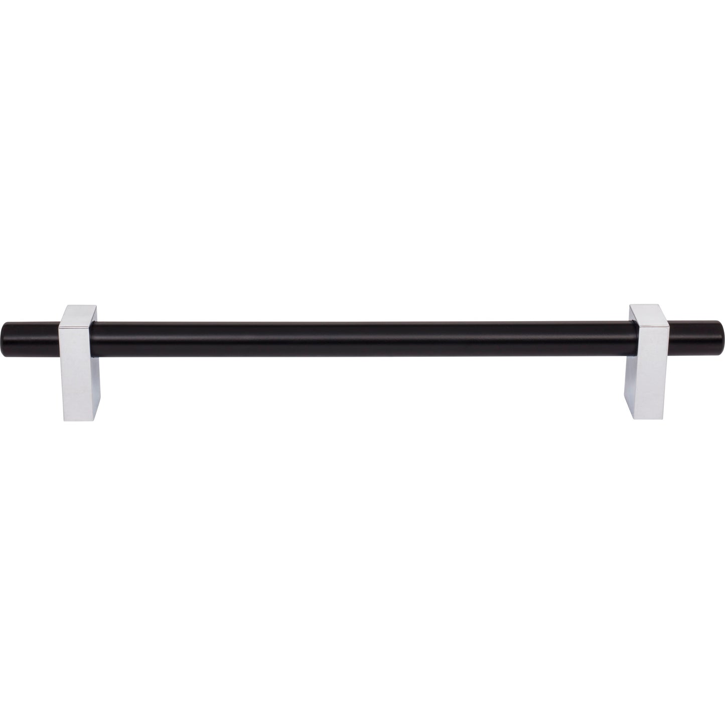 JEFFREY ALEXANDER 478-12MBPC Larkin 2 12" Center-to-Center Appliance Pull - Matte Black w/Polished Chrome