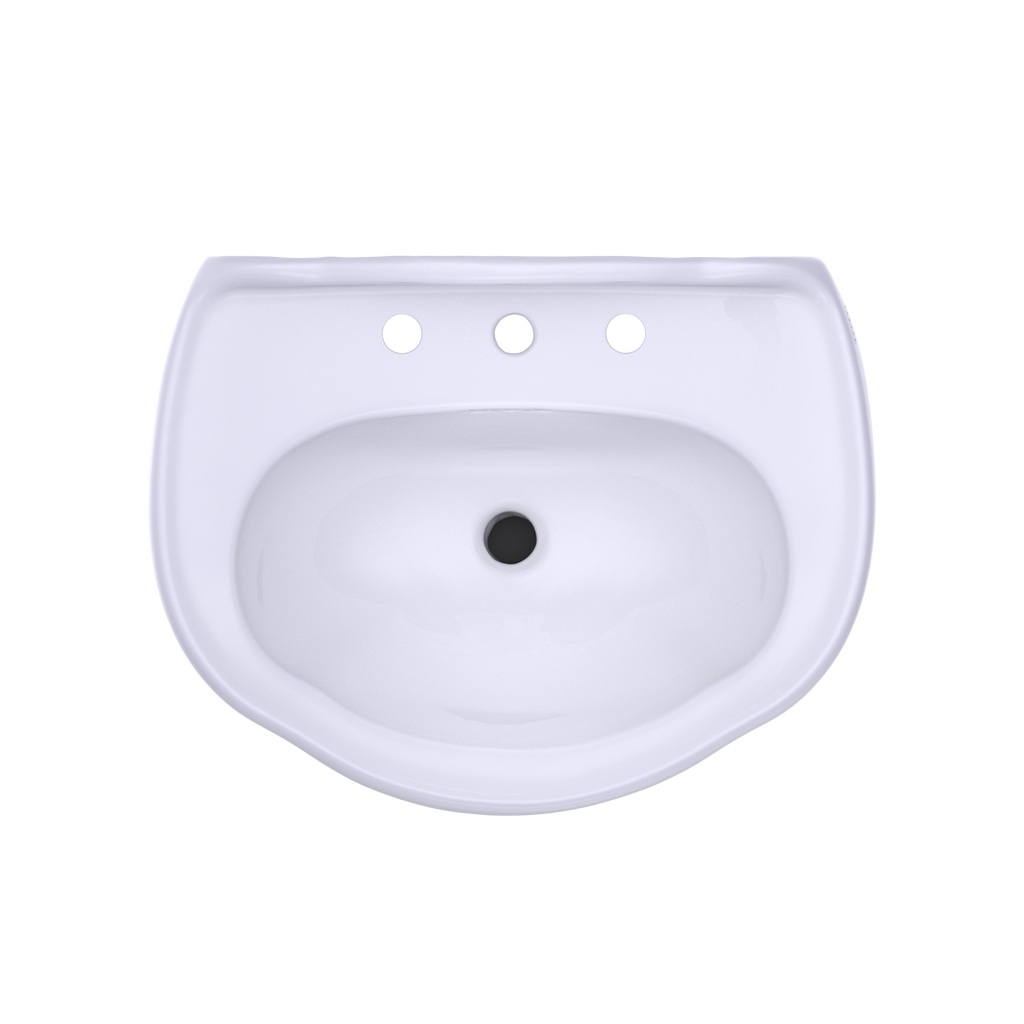 TOTO LPT754.8#01 Whitney Oval Pedestal Bathroom Sink for 8 Inch Center Faucets , Cotton White