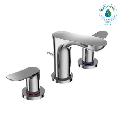 TOTO TLG01201U#CP Go Series 1.2 Gpm Two Handle Widespread Bathroom Sink Faucet With Drain Assembly - Polished Chrome