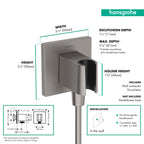 HANSGROHE 26889341 FixFit E Wall Outlet with Handshower Holder - Brushed Black Chrome