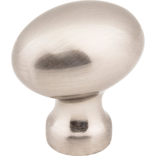 JEFFREY ALEXANDER 3990-SN Bordeaux 1-3/16" Length Oval Knob - Satin Nickel