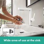 HANSGROHE 76063701 Finoris Single-Hole Faucet 230 with 2-Spray Pull-Out, 1.2 GPM - Matte White