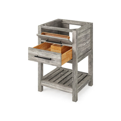 JEFFREY ALEXANDER VN2WAV-24-WG-NT 24" Weathered Grey Wavecrest Vanity - Weathered Grey