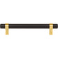 JEFFREY ALEXANDER 5128MBBG Key Grande 128 mm Center-to-Center Bar Pull - Matte Black w/Brushed Gold